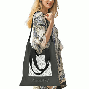 Canvas Tote Bag -  with pattern "Absolutly"/Graphit /Medium