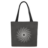 Canvas Tote Bags  black with white vortex  (Set of 2)