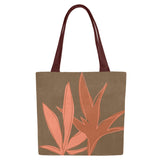 Canvas Tote Bags with pink leaves (Set of 2)