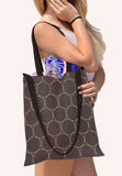 Canvas Tote Bag -  with gold circles /Graphit /Medium