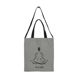 Canvas Tote Bag "All is calm" grey /Medium