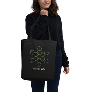 100% Organic cotton Tote Bag - Fruit of Life / black