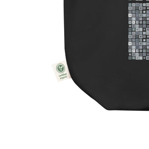 100% Organic cotton Tote Bag mosaic in shades of grey /black