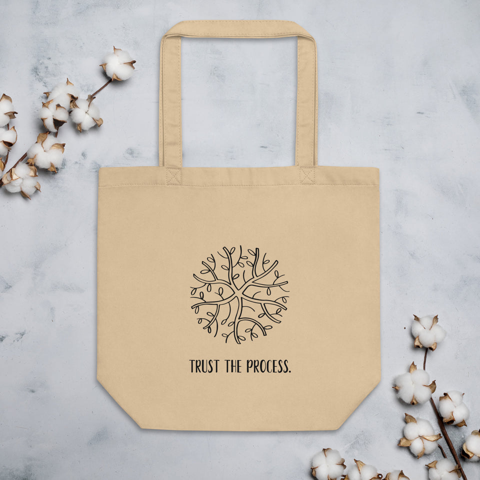 100% Organic cotton Tote Bag "Trust the Process" /oyster