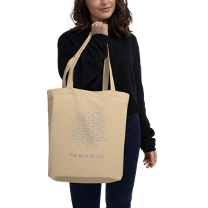 100% Organic cotton Tote Bag - The Grid of Life /black/oyster