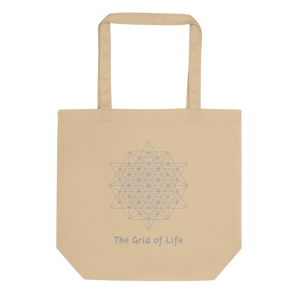 100% Organic cotton Tote Bag - The Grid of Life /black/oyster