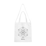 Canvas Tote Bag - sacred geometric "Believe"  white /Medium