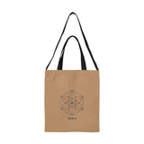 Canvas Tote Bag  Sacred geometry "Believe" / Peru brown  /Medium