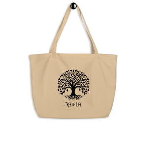 Large 100% organic cotton Tote Bag - Tree of life /oyster